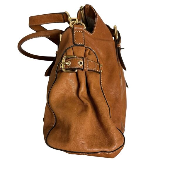 MICHAEL KORS Tan Buttery Soft Leather Satchel Handbag Crossbody Strap - Picture 4 of 15